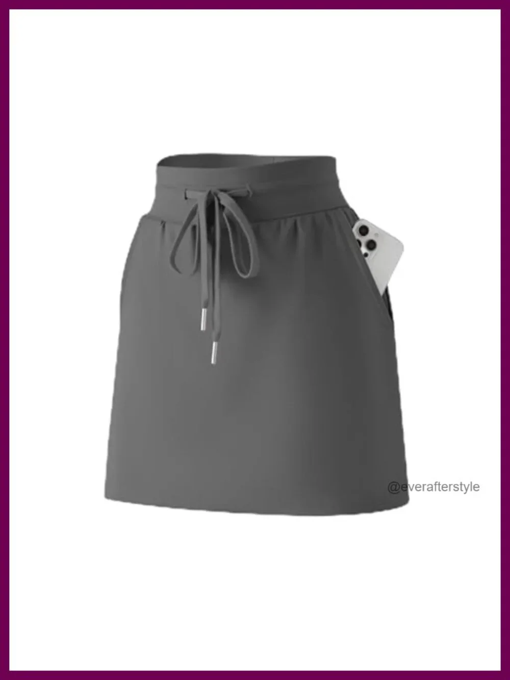 A-Line Drawstring Waist Skorts with Pockets for Women